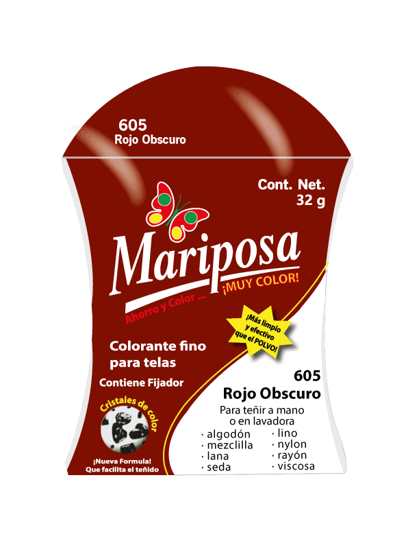 COLORANTE 605 ROJO OBSCURO  MARIPOSA