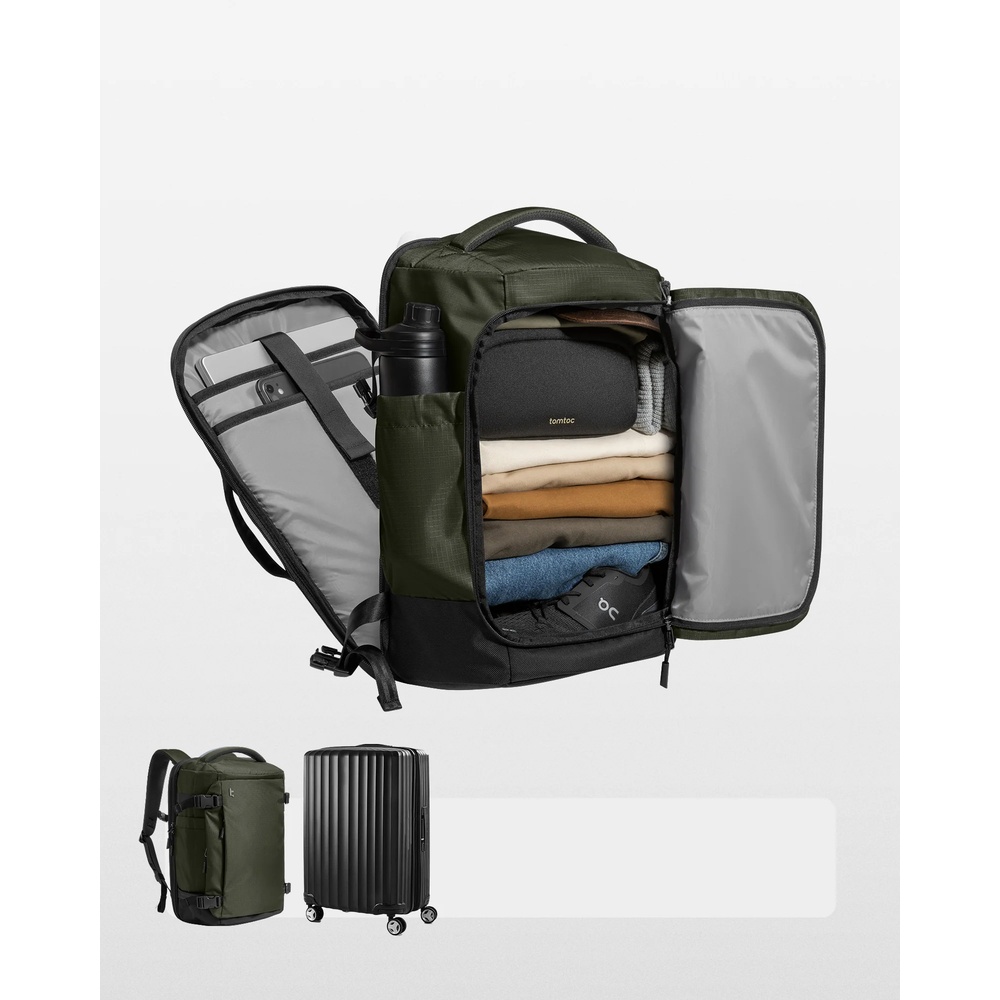 MOCHILA PORTÃTIL DE VIAJE T66M1T1 VERDE TOMTOC