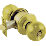 CERRADURA PERILLA "BARZA" 6602 LATON BRILLANTE RANURA-BOTON DEXTER