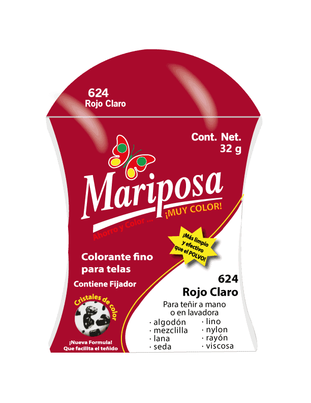 rojo-claro-624.png COLORANTE ROJO CLARO 624 MARIPOSA - Imagen 1